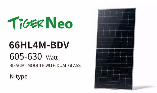 PV Panels Monocrystalline N-Type Silicon (620 W), Jinko-JKM605-630N-66HL4M-BDV-F3-EN